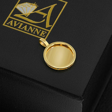Yellow 14K Yellow Gold Rest In Peace Memory Frame Pendant